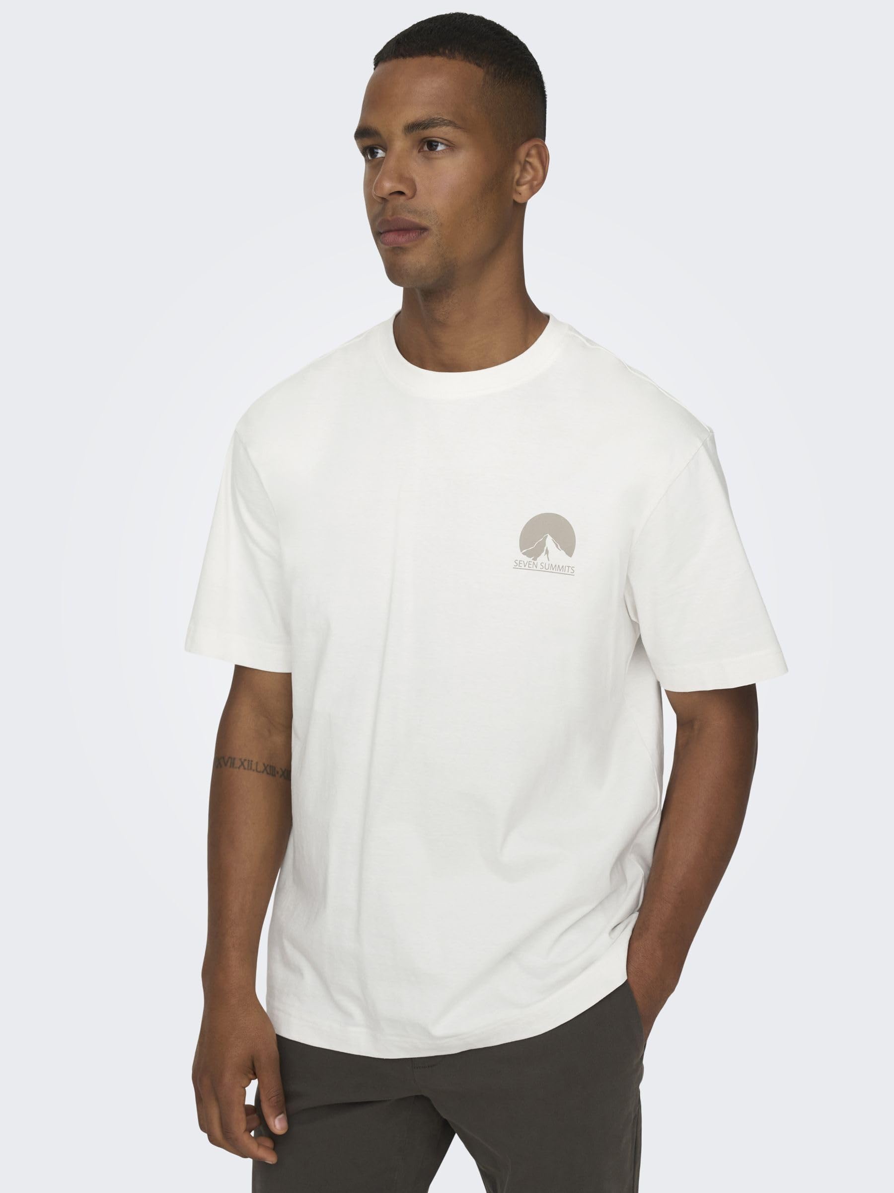 ONLY & SONS Onsthomas RLX Logo T-shirt Uomo XS Cloud Dancer