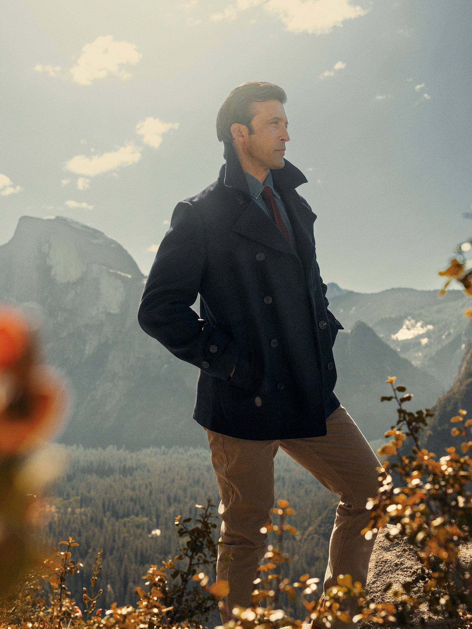 Robert Talbott Curtis Peacoat Lana Blu L