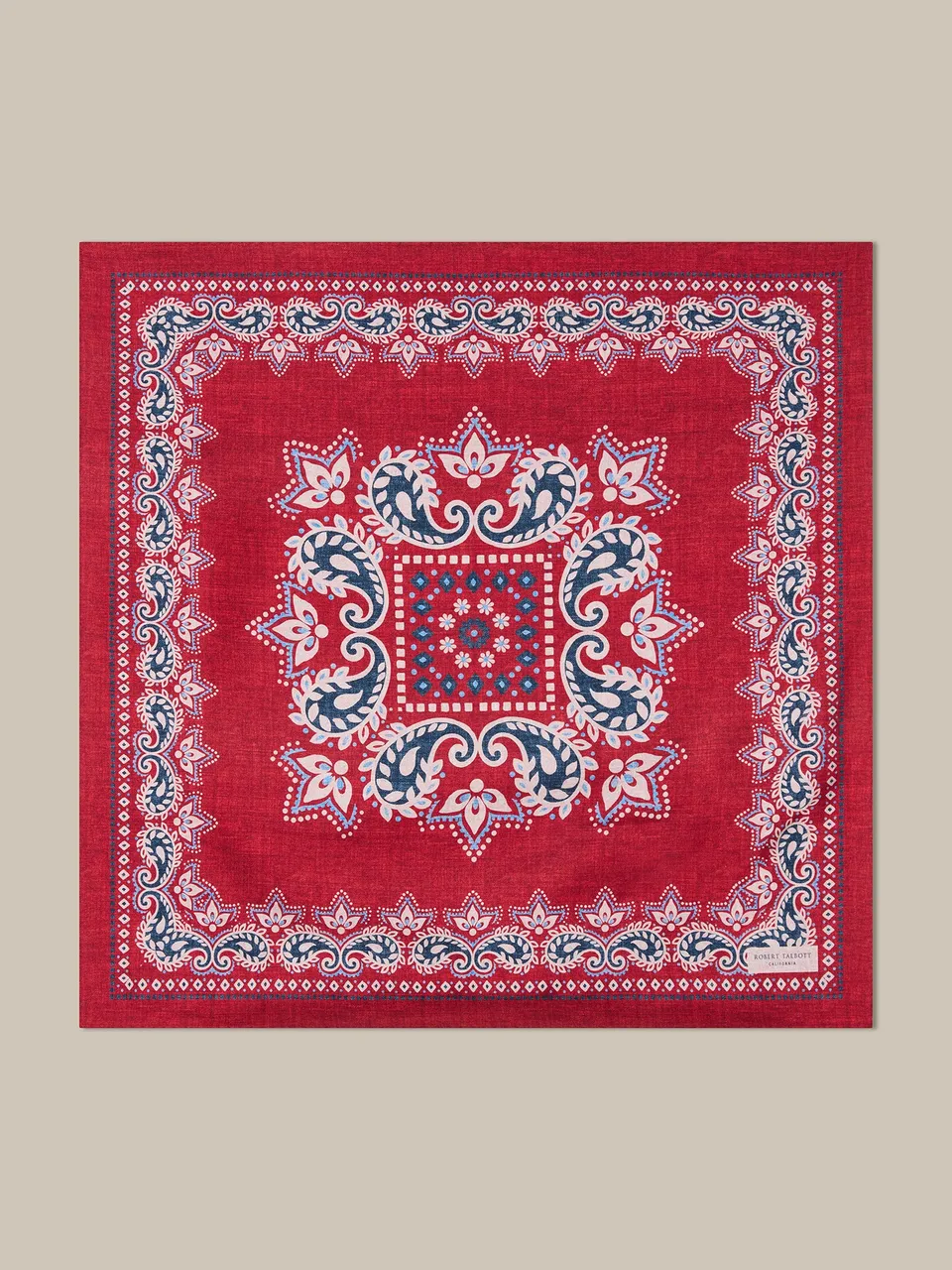 Robert Talbott Harmon Foulard Seta Rossa Reversibile Paisley