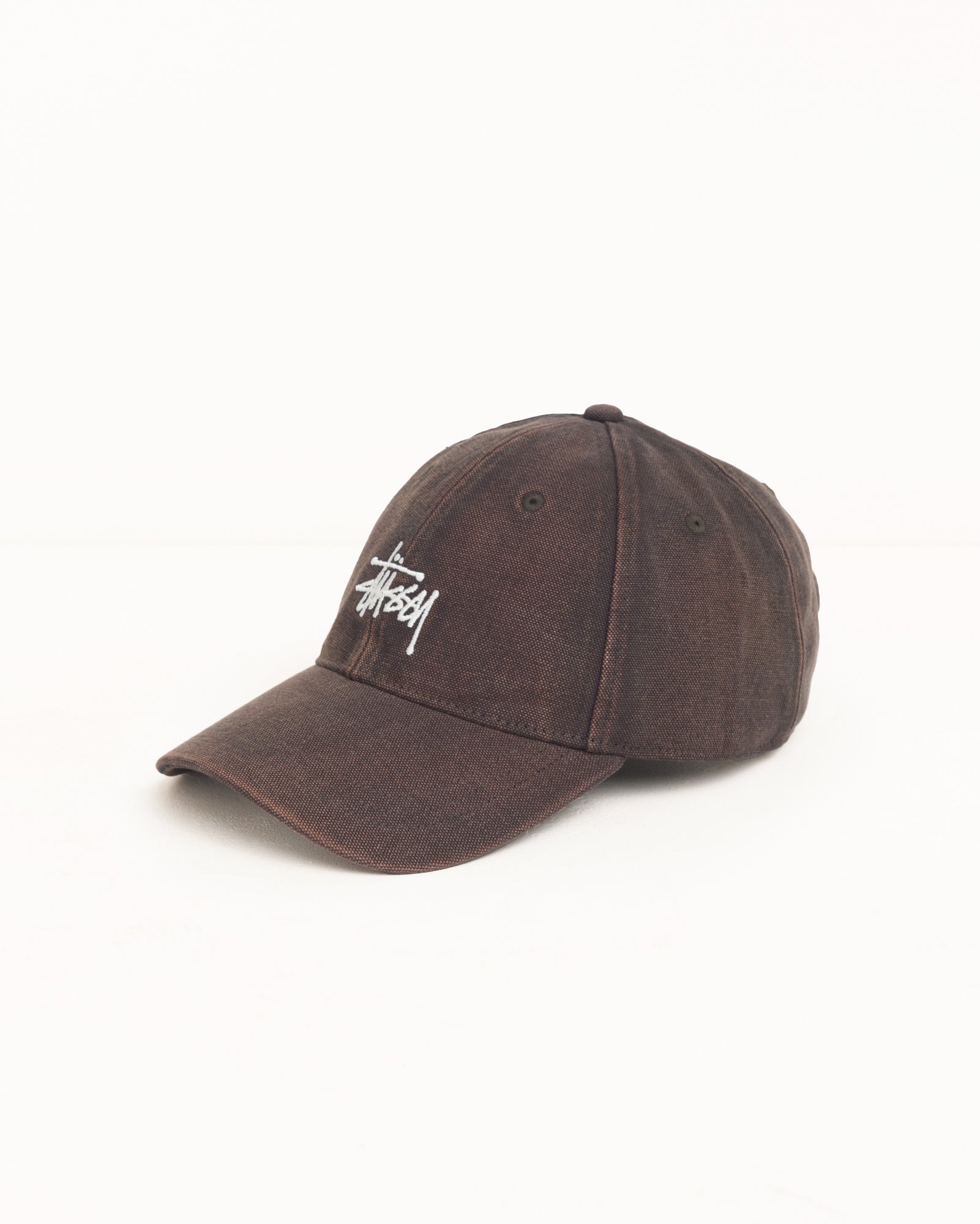 Stussy Washed Basic Cap cappello marrone cotone six panel