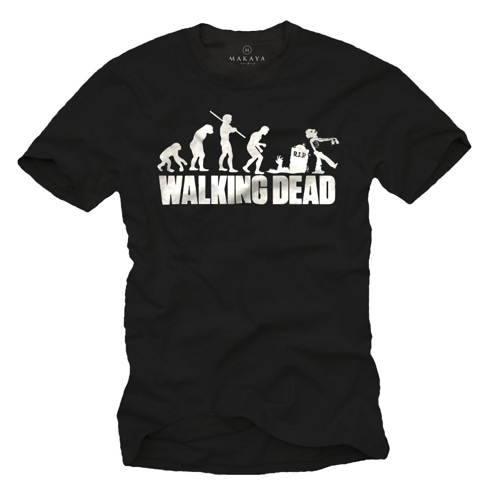 MAKAYA T-Shirt Uomo Zombie Evolution Maglietta M Nera
