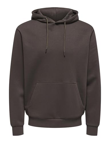 Only & Sons Onsceres felpa cappuccio uomo S marrone cotone