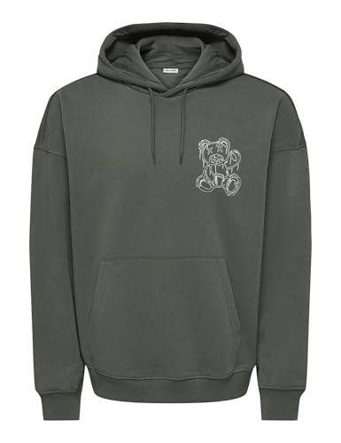 Only & Sons Onsciff Felpa Cappuccio Uomo Beluga Vintage