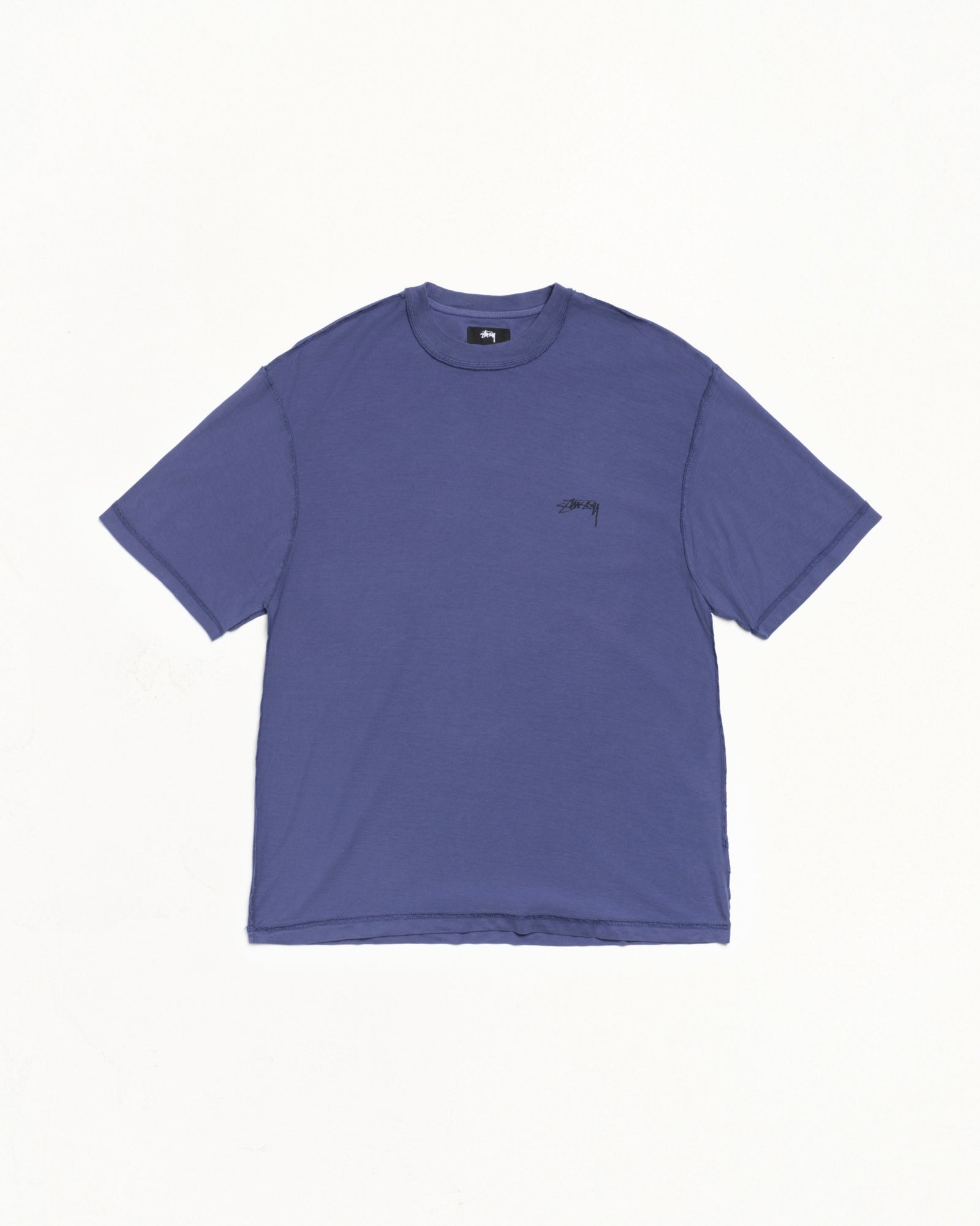 Stussy Lazy Tee Maglietta Vintage Navy Cotone 190 gsm
