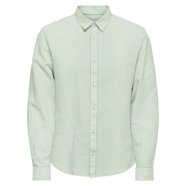 Only & Sons Cantley Life Camicia Uomo Verde Manica Lunga
