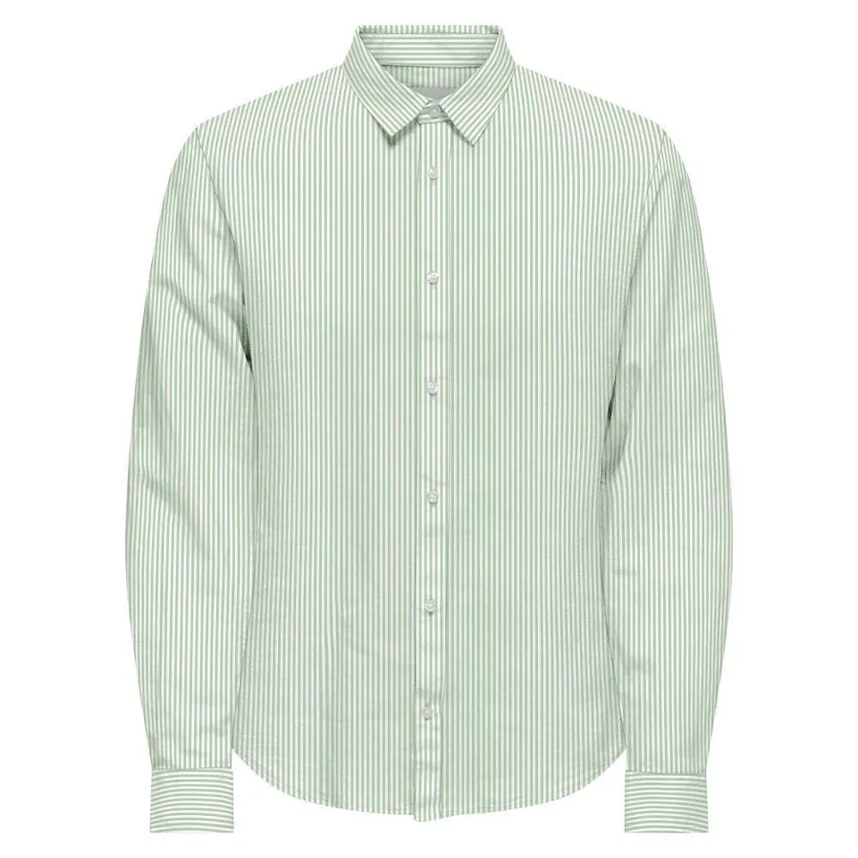 Only & Sons Cantley Life Camicia Uomo Verde Manica Lunga