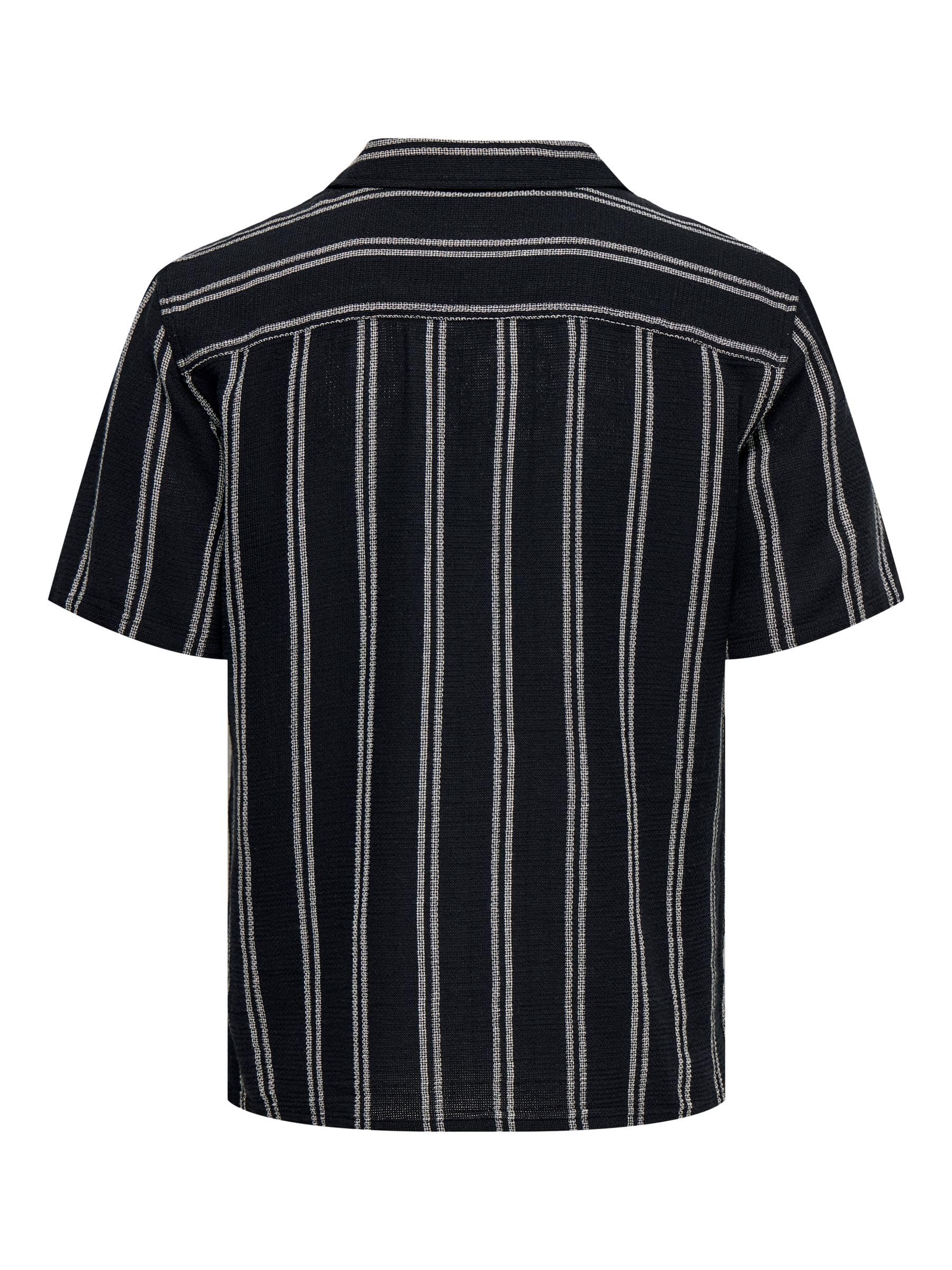Only & Sons Onstrev Life Reg Struc Stripe SS Shirt camicia L