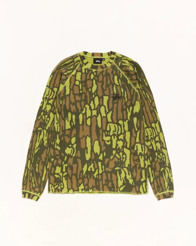 Stussy Basic Thermal maglia Tree Bark Camo cotone