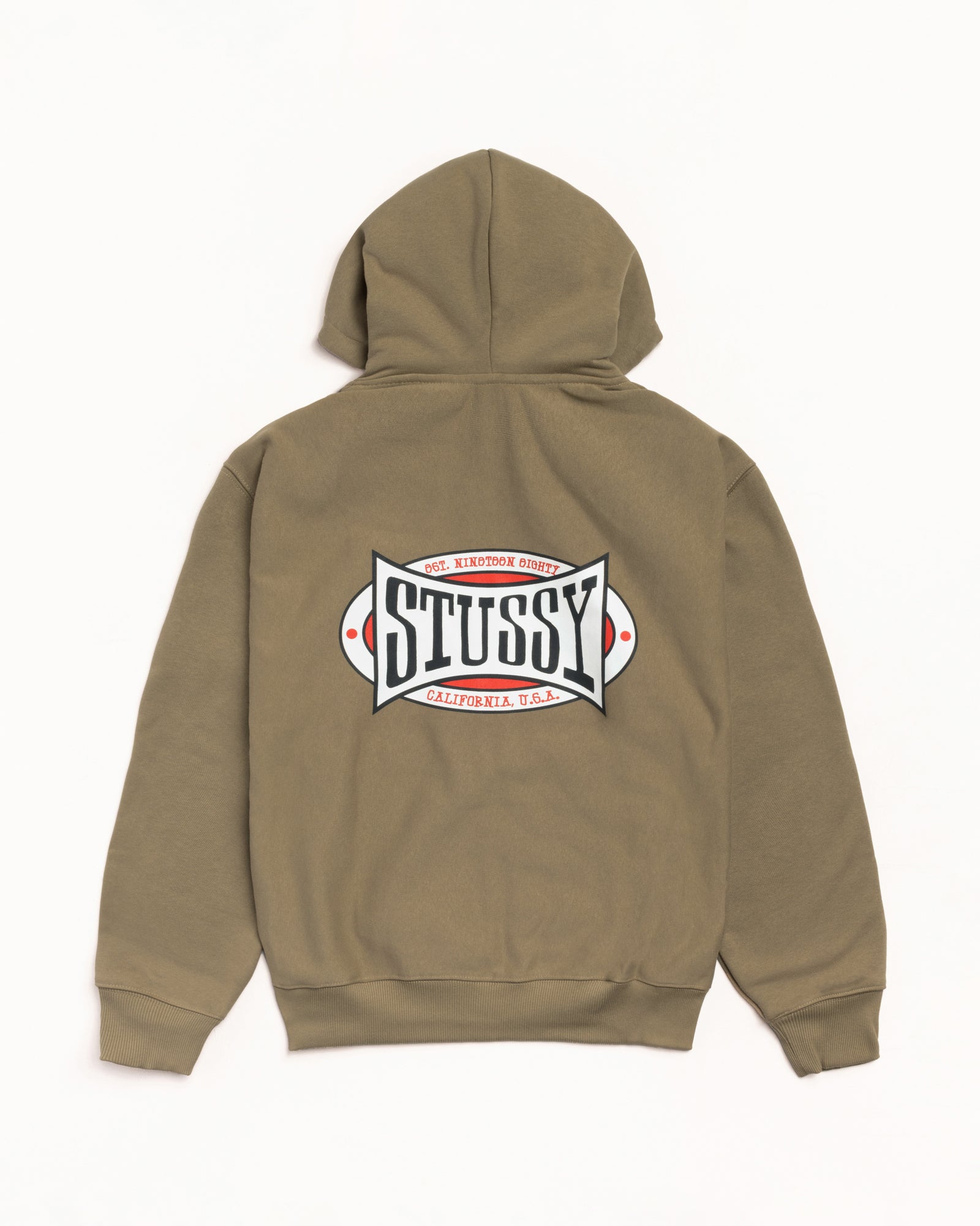 Stussy Zip Sweats Champion Oval felpa con zip Army 430gsm