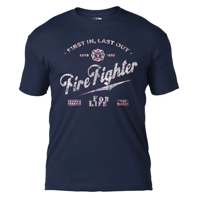 7.62 Design Firefighter maglietta cotone blu navy uomo