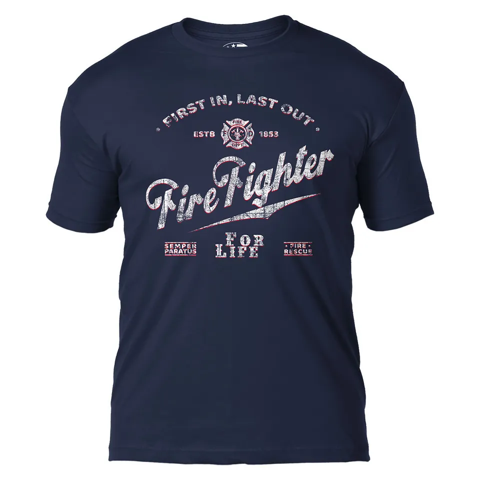 7.62 Design Firefighter maglietta cotone blu navy uomo