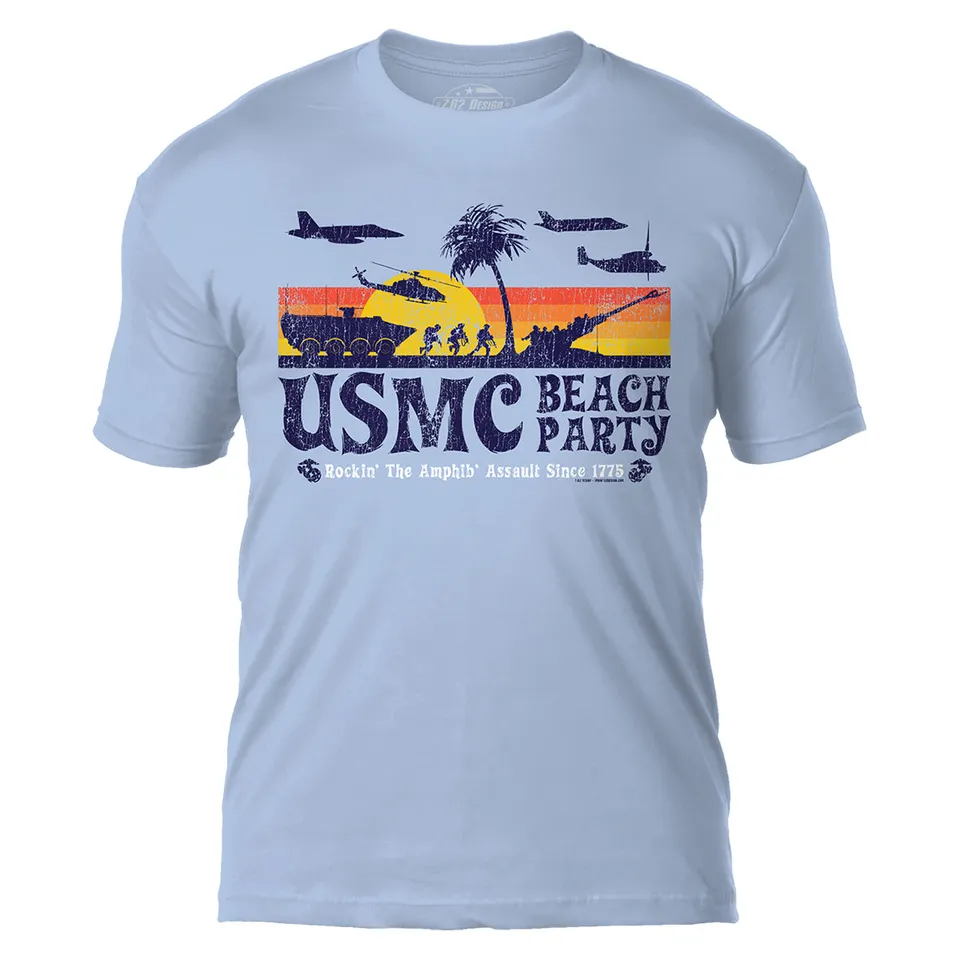 7.62 Design USMC Beach Party t-shirt uomo cotone azzurra L
