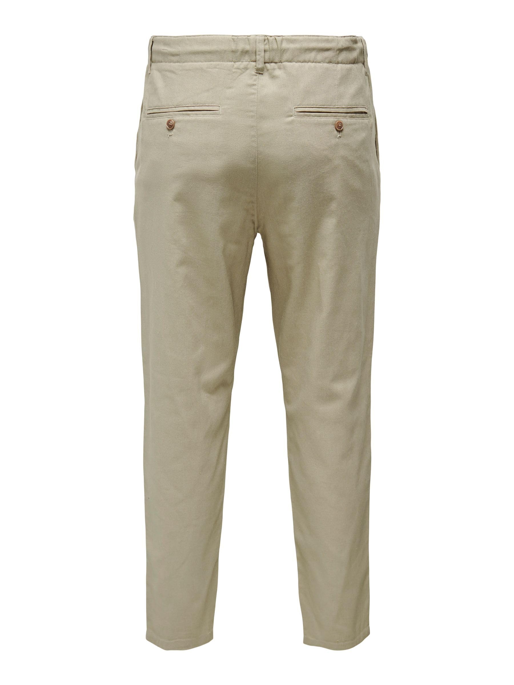 Only & Sons pantaloni uomo lino 30W/32L vita elastica