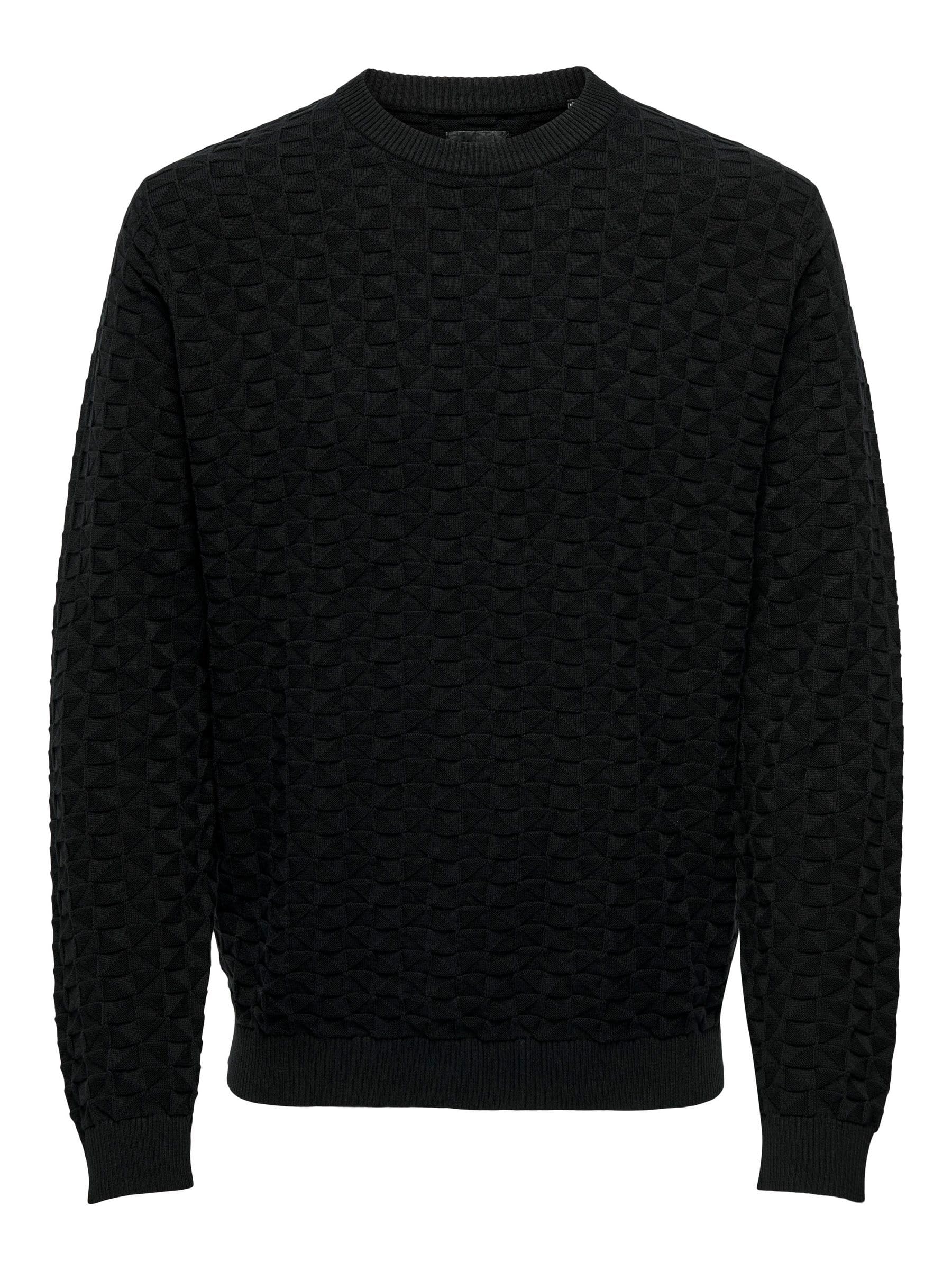 Only & Sons Onskalle Maglione Uomo Nero Girocollo