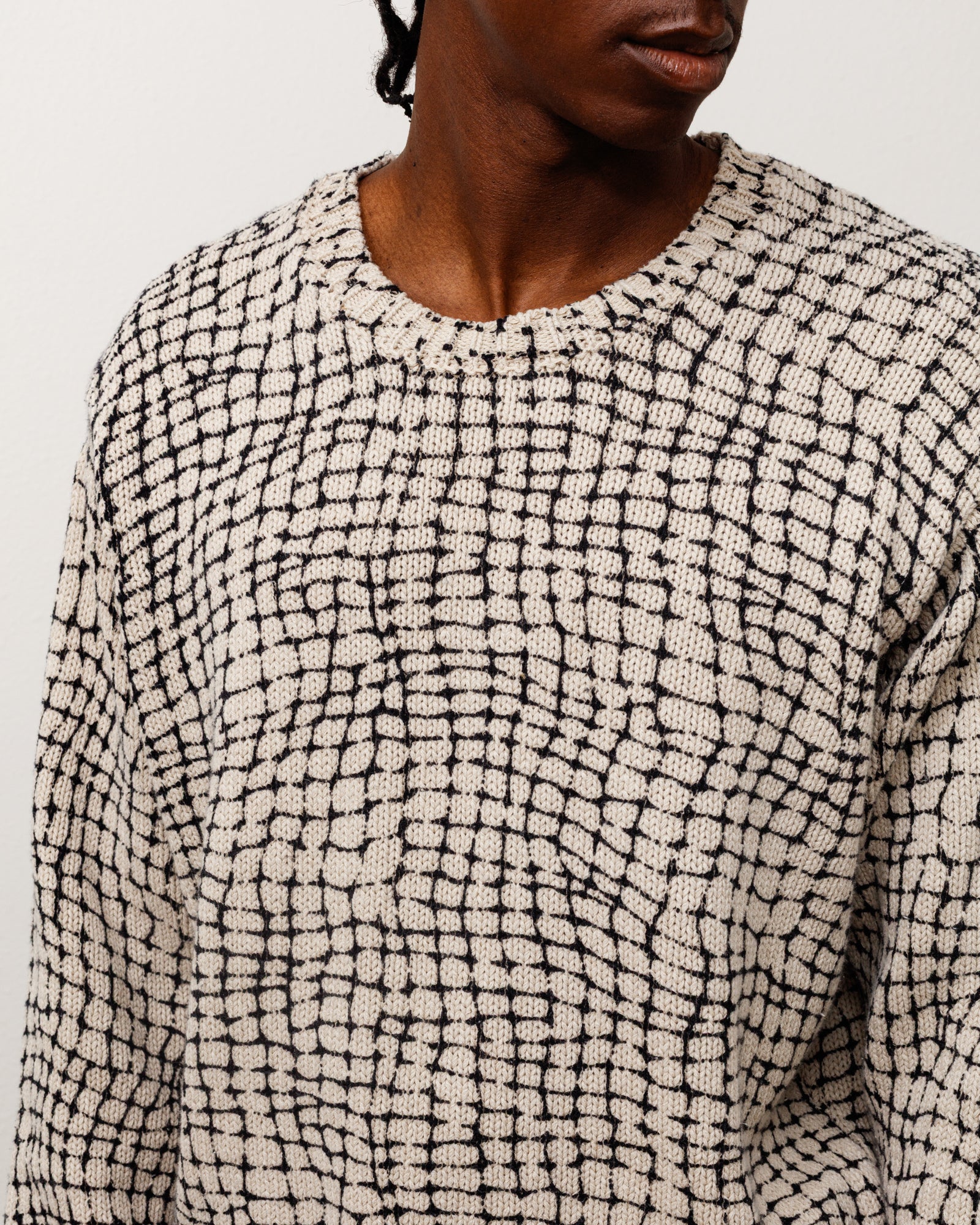 Stussy Knits maglione rete lino cotone mesh net girocollo
