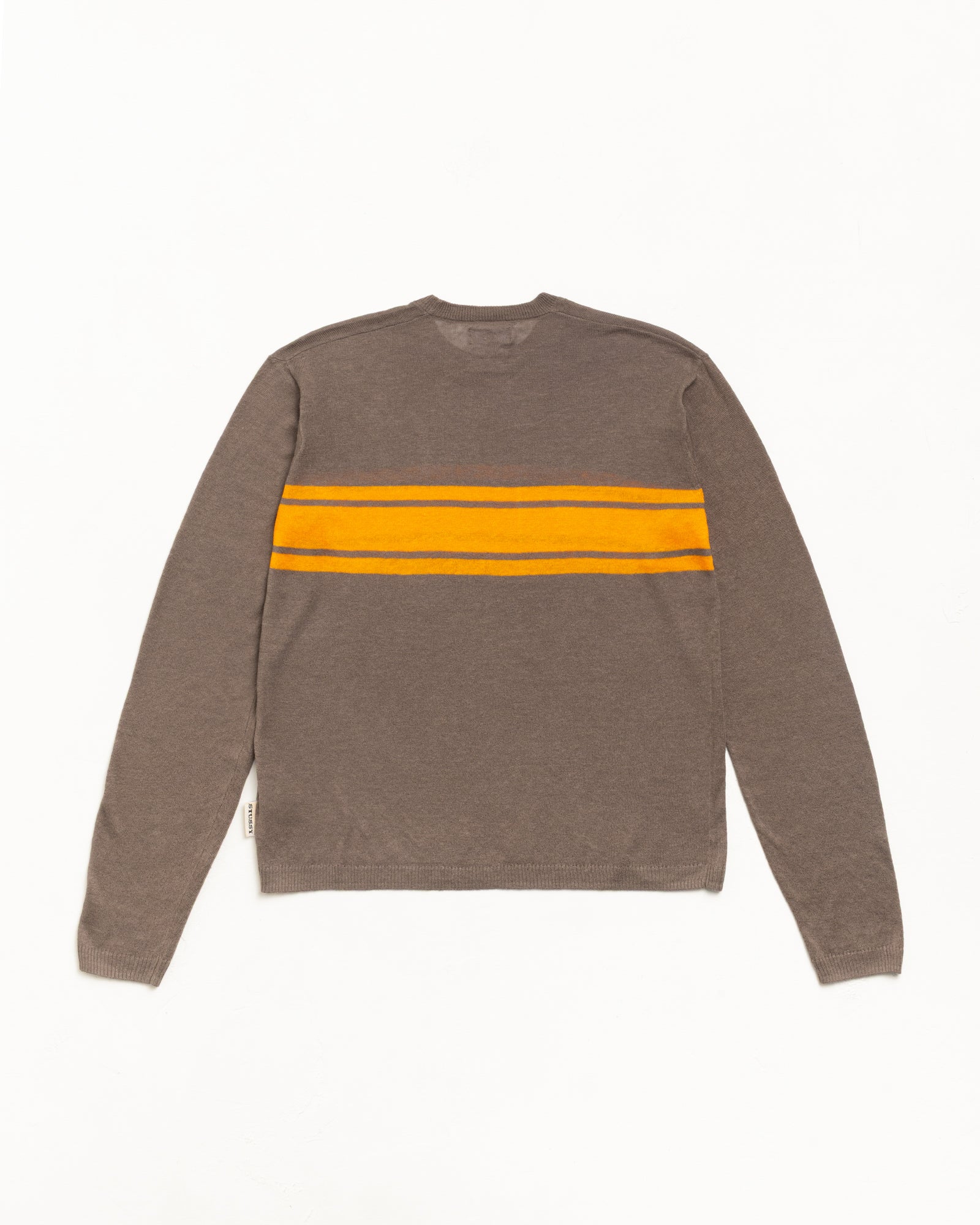 Stussy Maglione Leggero a Righe brown in lino cotone