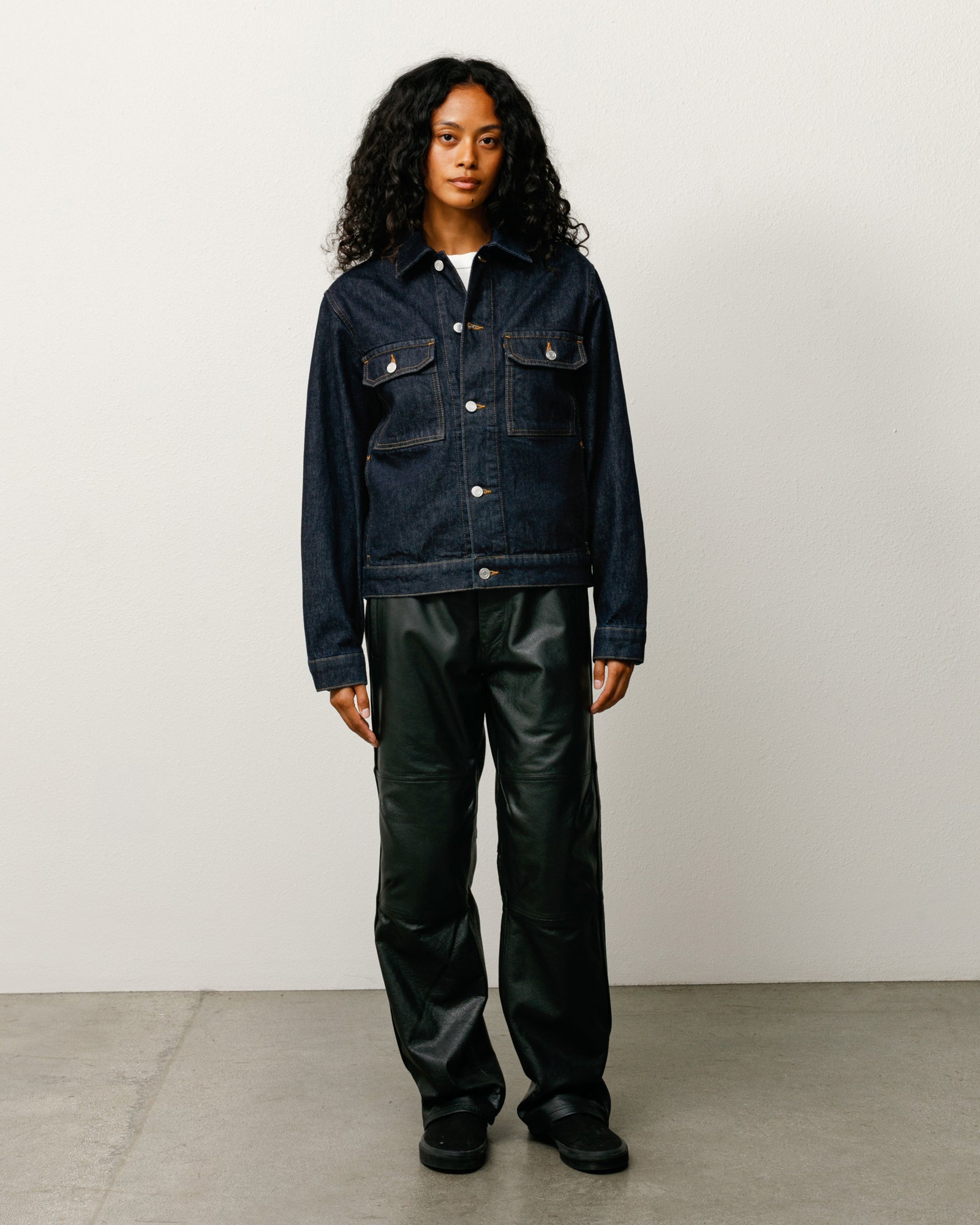 Stussy Denim Trucker Jacket Giacca Rinsed Indigo 475gsm