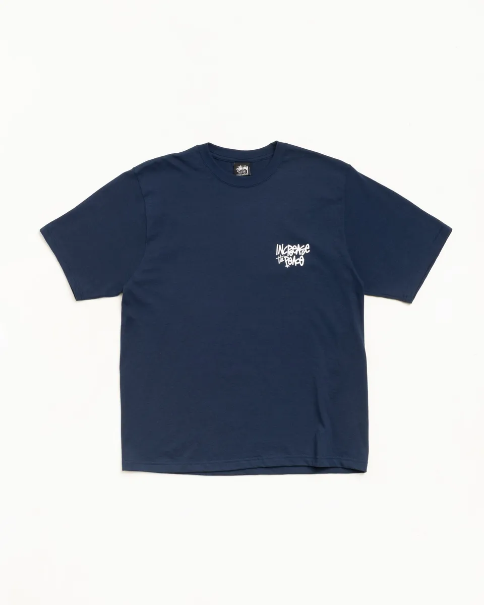 Stussy Peace Increased Tee T-Shirt Navy Cotone 220gsm