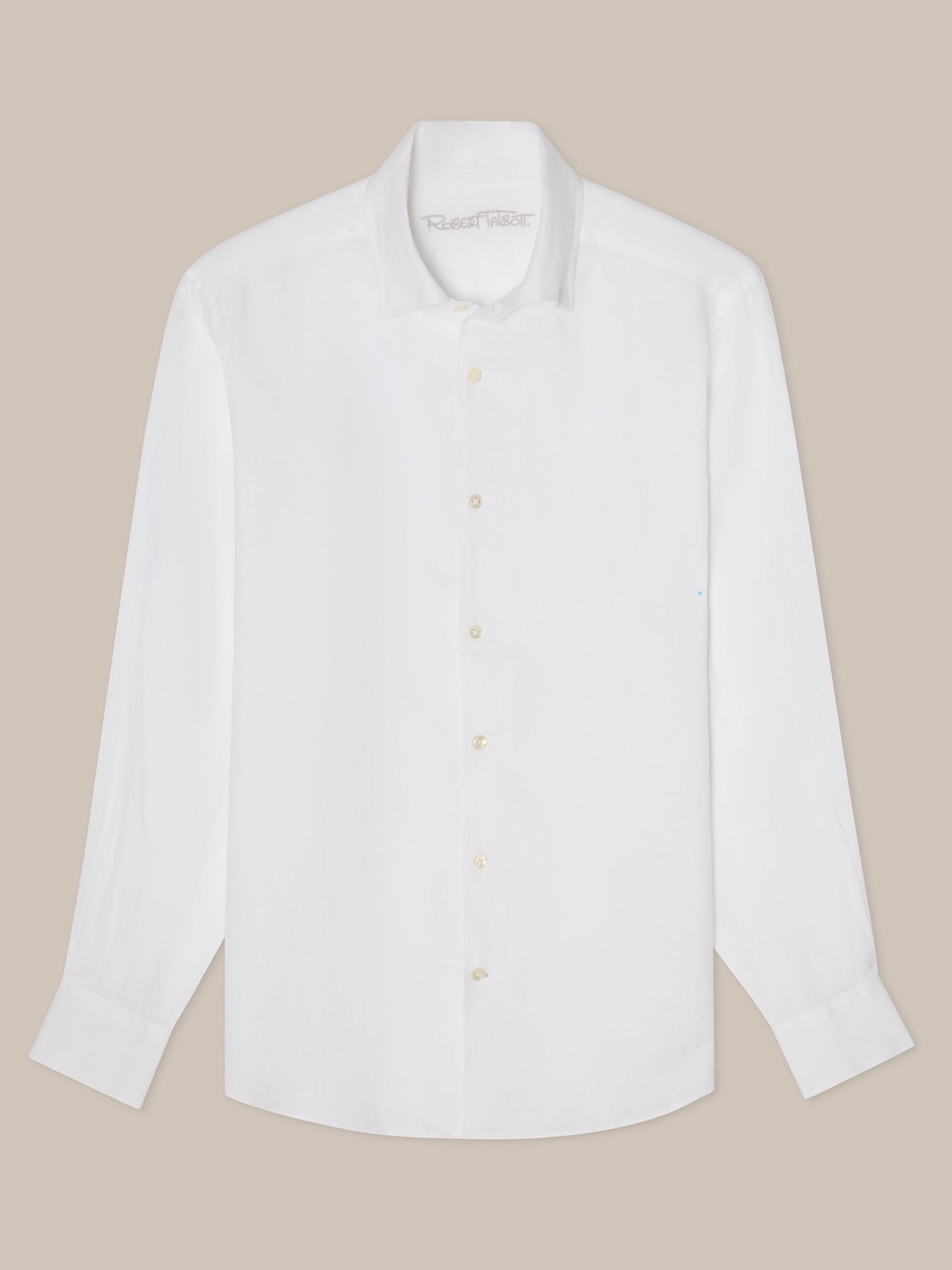 Robert Talbott Morgan Camicia lino White lino francese