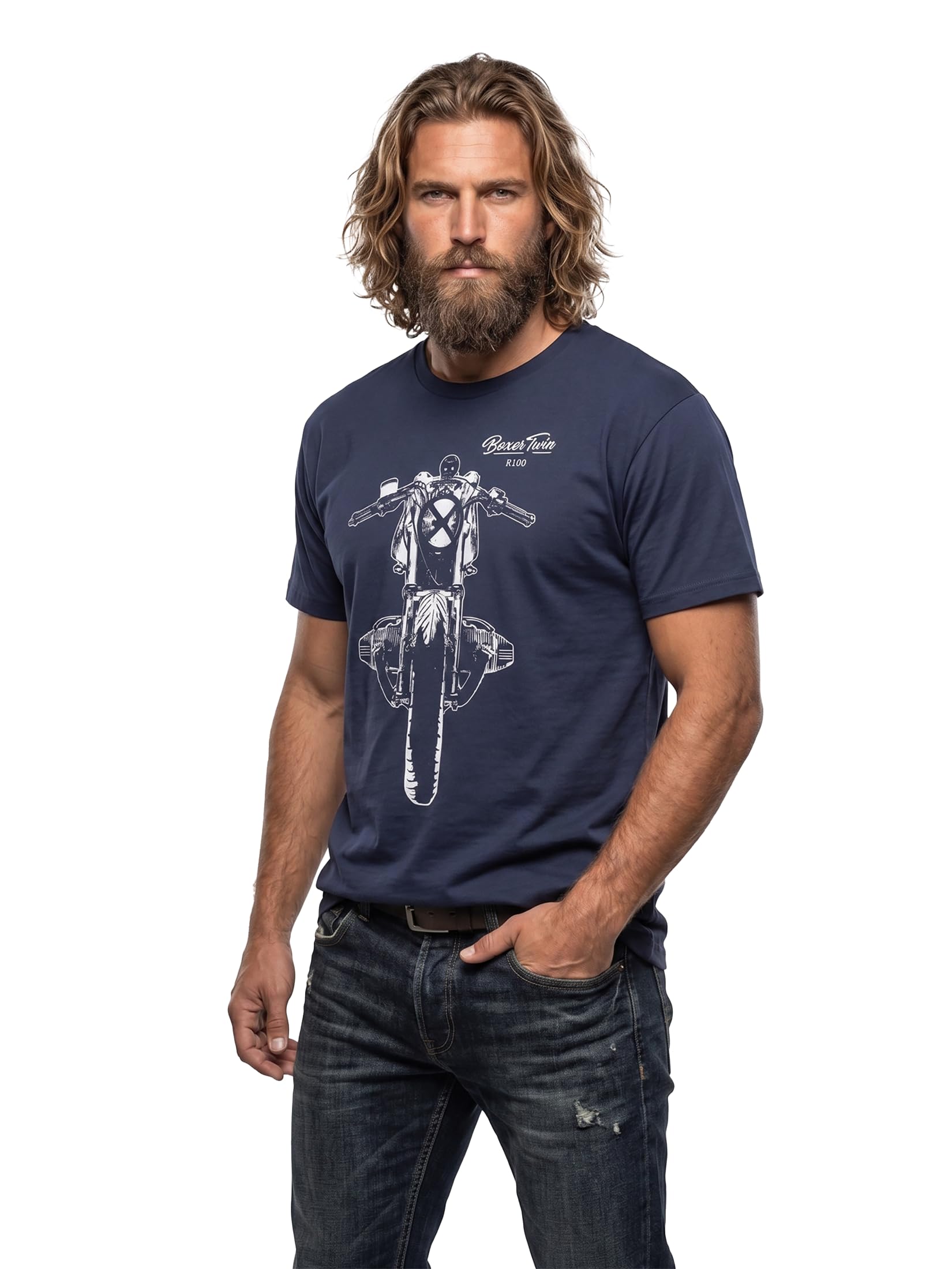MAKAYA Cafe Racer R100 T-Shirt Moto Uomo XL Cotone