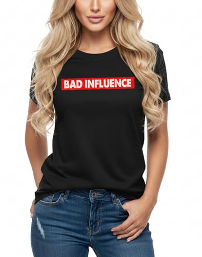 Makaya Bad Influence T-Shirt Donna M Cotone Scritta