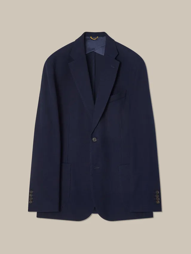 Robert Talbott Wright Knit Blazer giacca cotone navy 46
