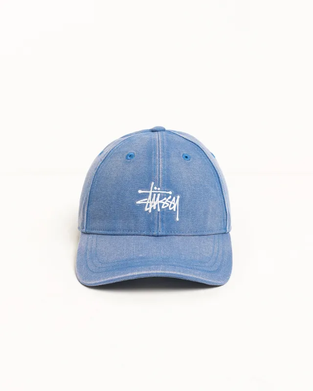 Stussy Basic Washed Canvas cappello blu taglia unica cotone