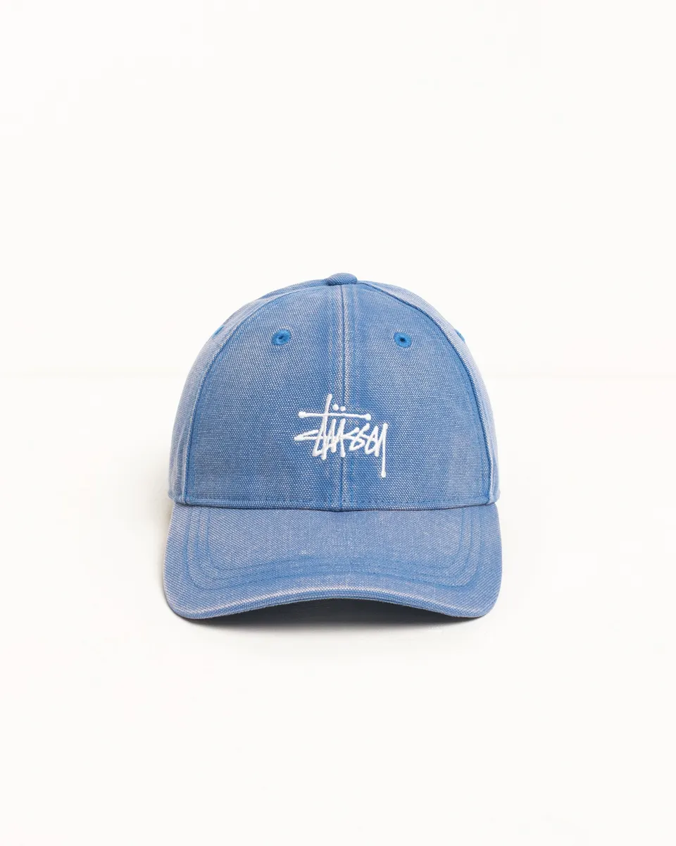 Stussy Basic Washed Canvas cappello blu taglia unica cotone