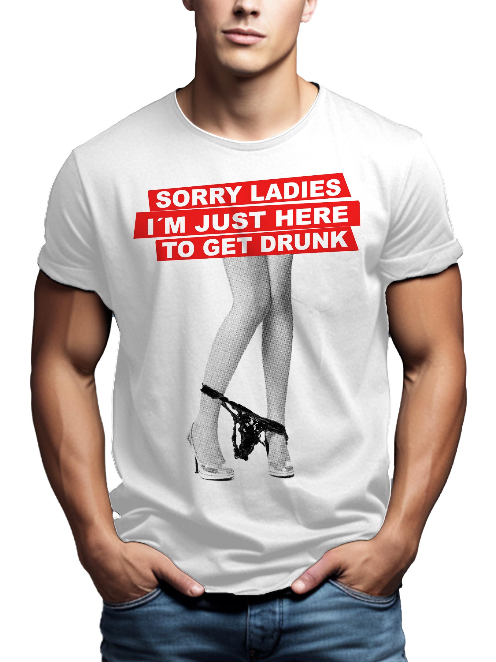 Makaya Sorry Ladies T-Shirt Uomo Grigia Cotone Scritta