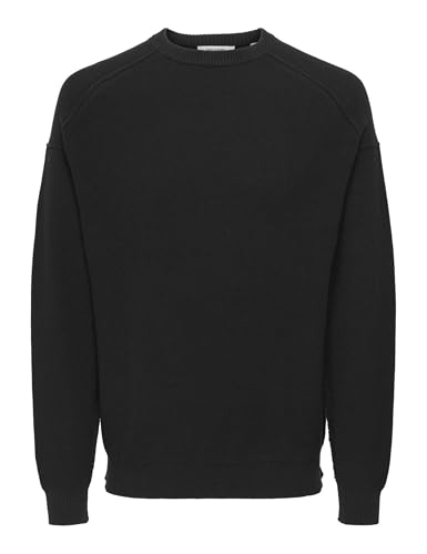 Only & Sons Onsjack RLX LS Half Cardigan Crew Knit maglione uomo nero L