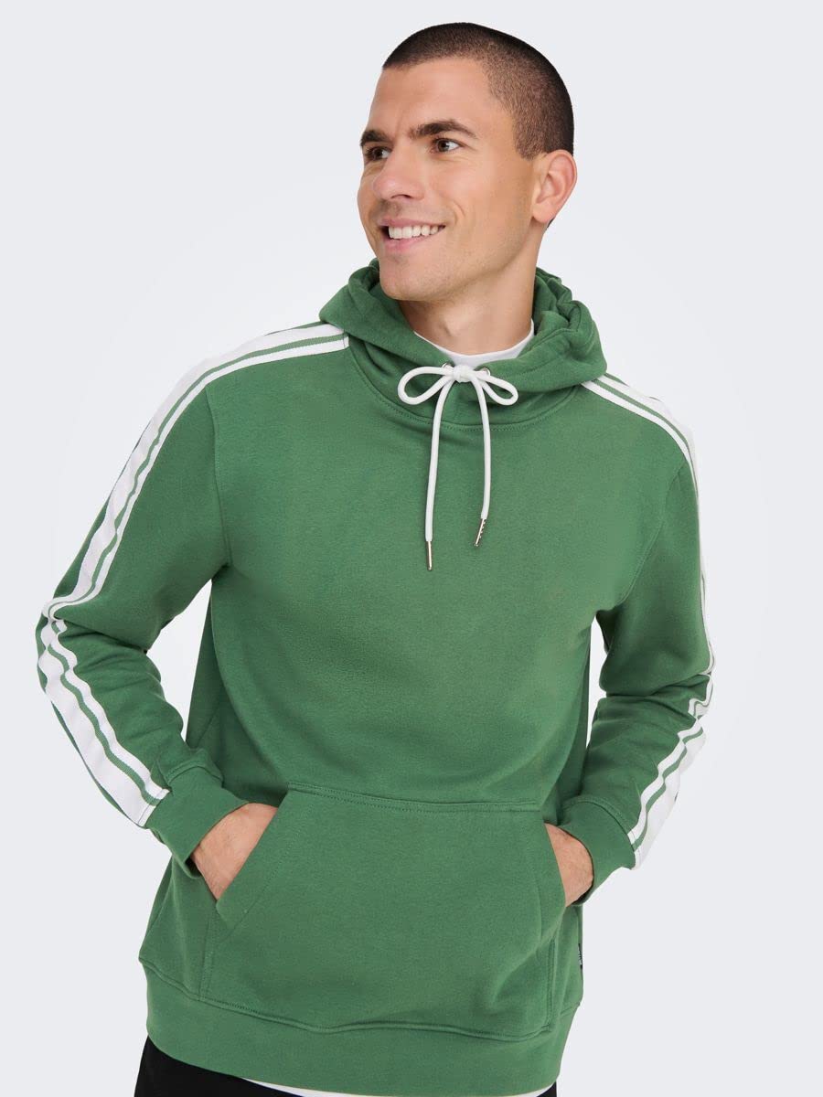 ONLY & SONS Onskyle 3324 felpa cappuccio uomo verde scuro L
