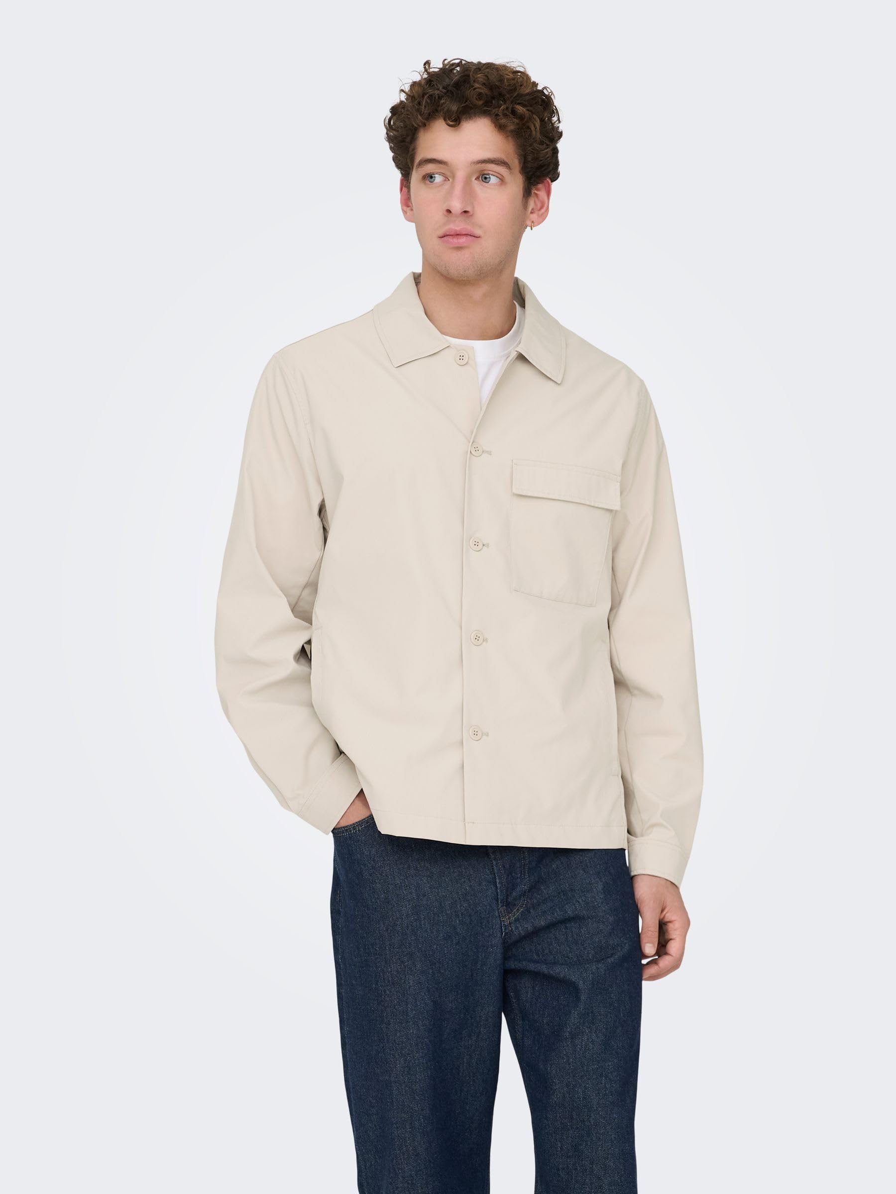 ONLY & SONS Onsgereth shacket camicia uomo nero