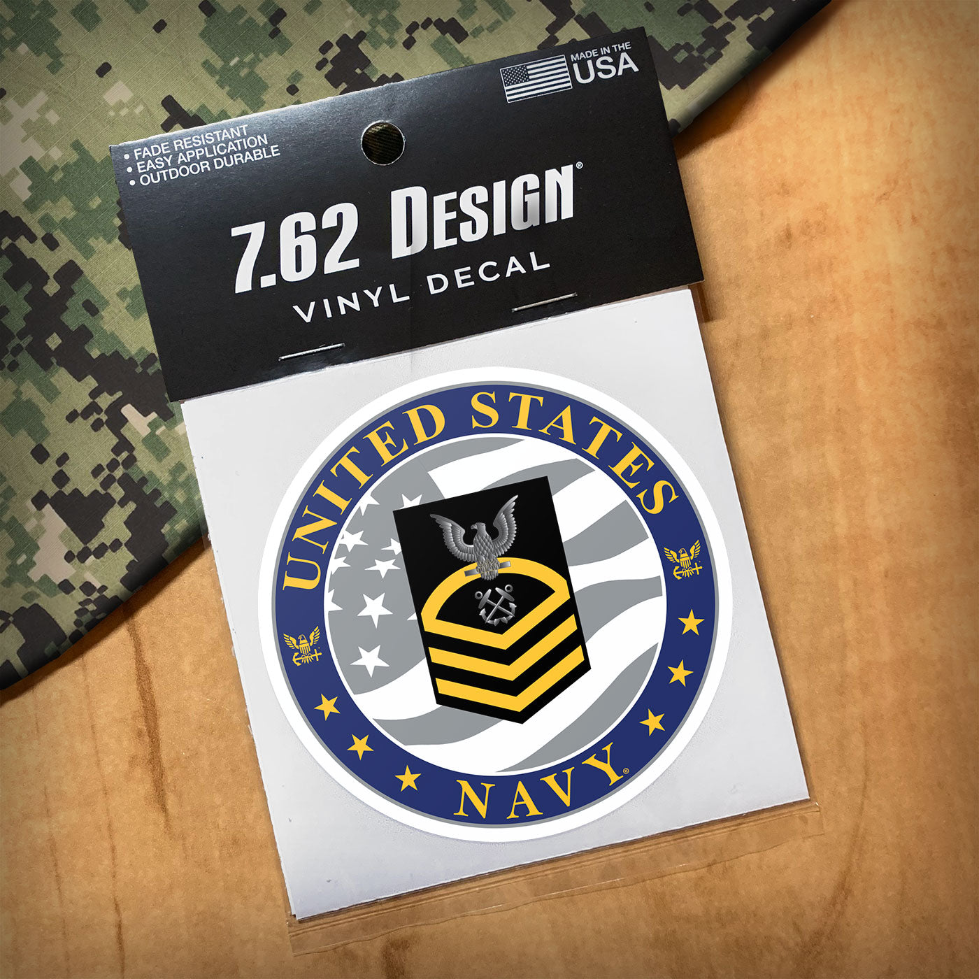7.62 Design Navy E-7 decal auto rotonda 3.5" vinile