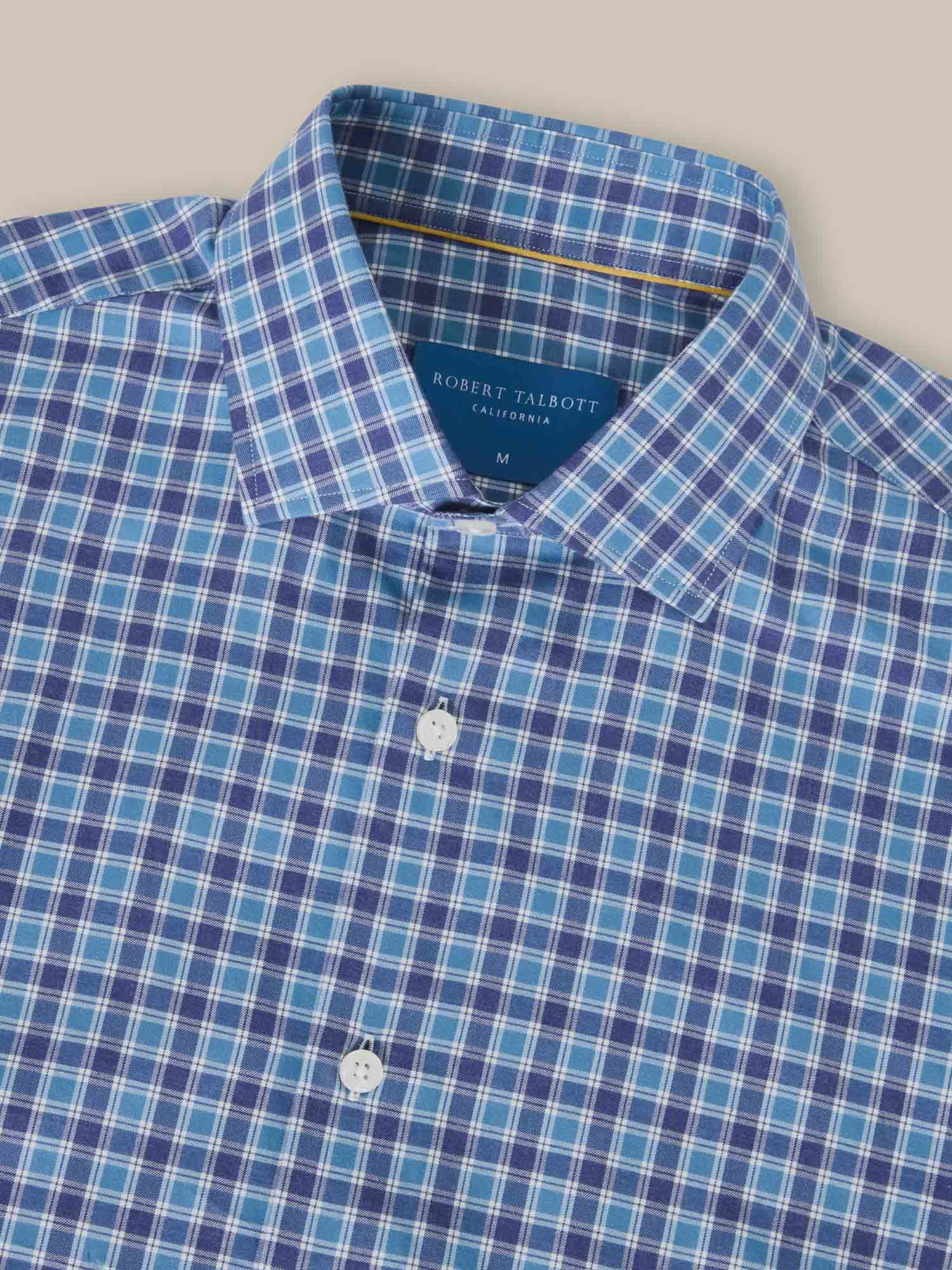 Robert Talbott Reynolds Camicia Blue Multi quadri leggera