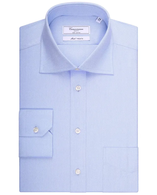 Camicissima Permanent Camicia Azzurra Taschino Slim Uomo