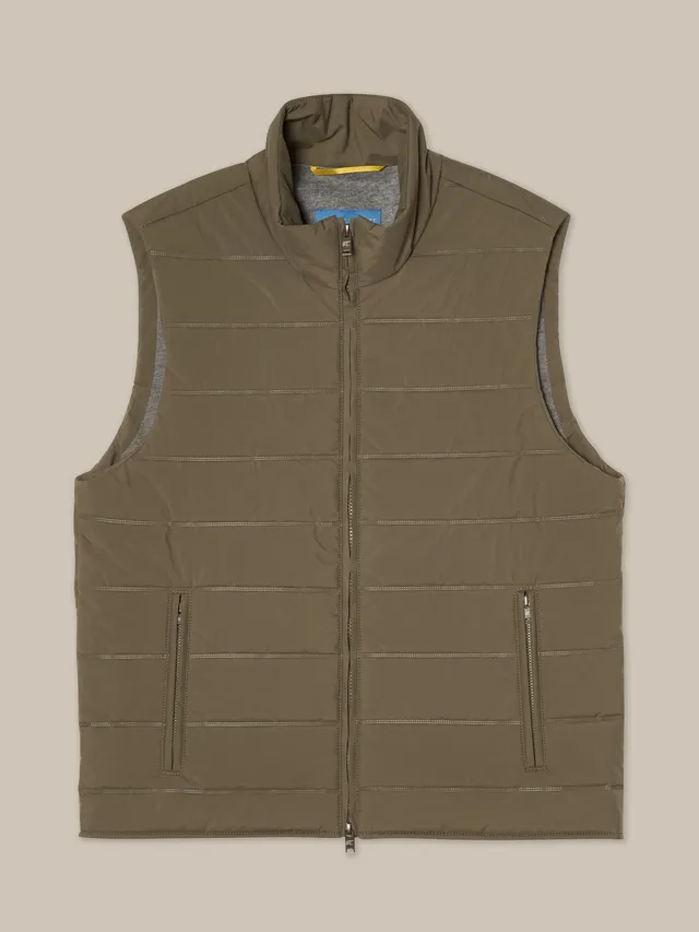 Robert Talbott Driver Gilet Trapuntato Taupe Idrorep.