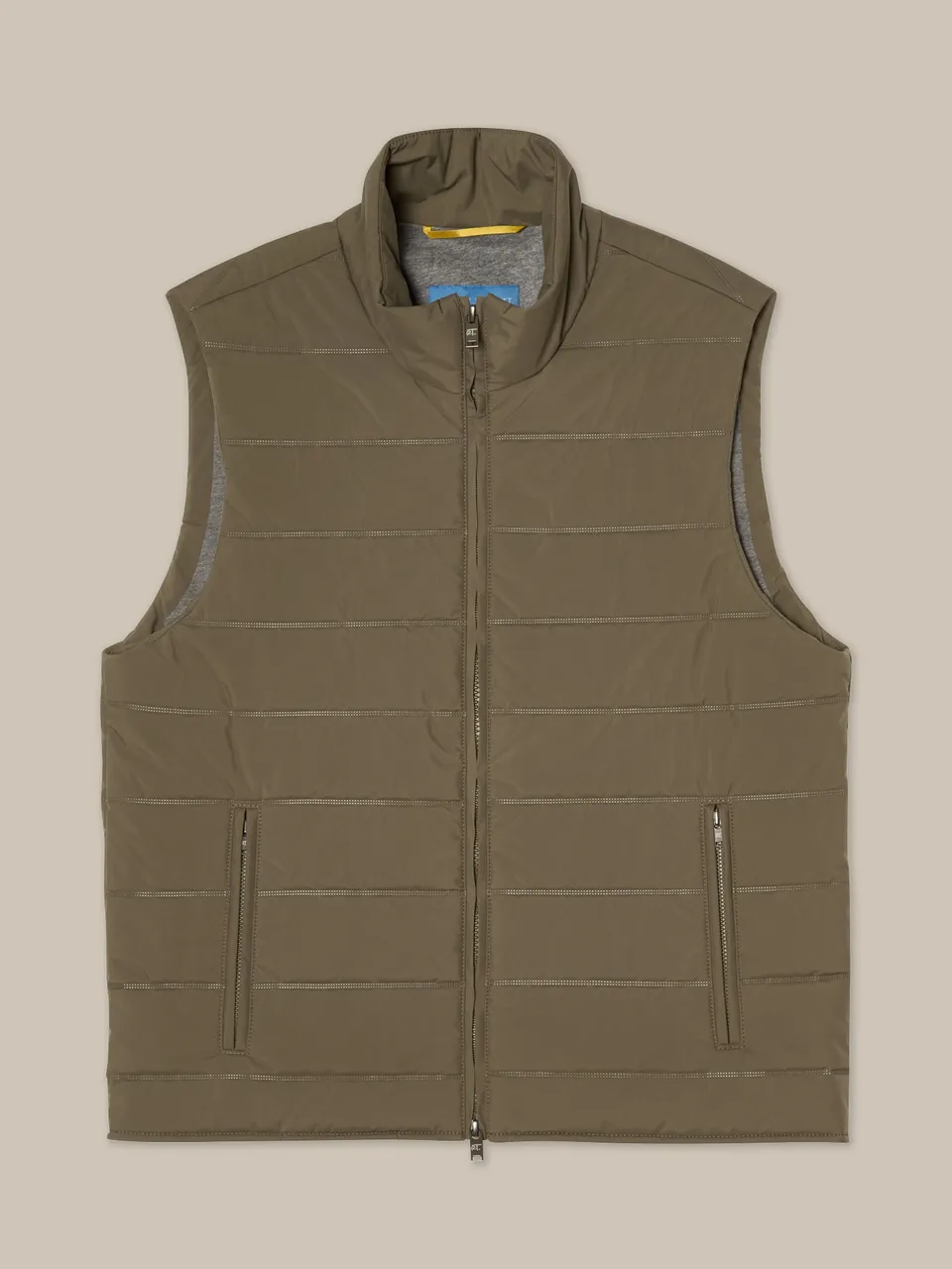 Robert Talbott Driver Gilet Trapuntato Taupe Idrorep.