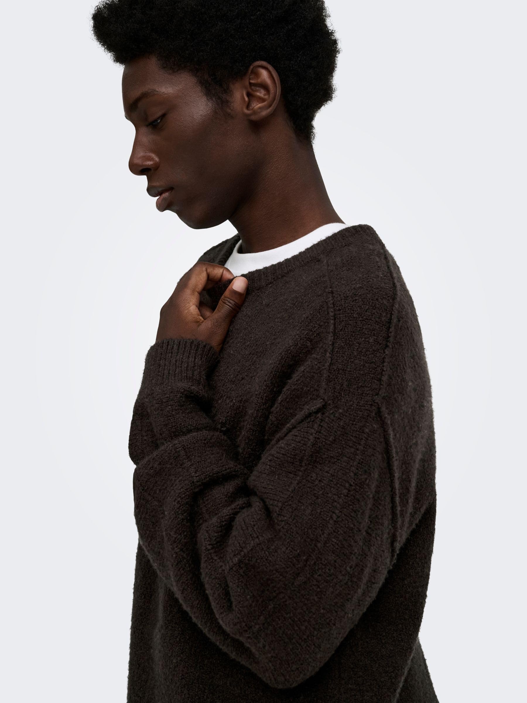 Only & Sons Onsjames Cutline maglione uomo M beige relaxed
