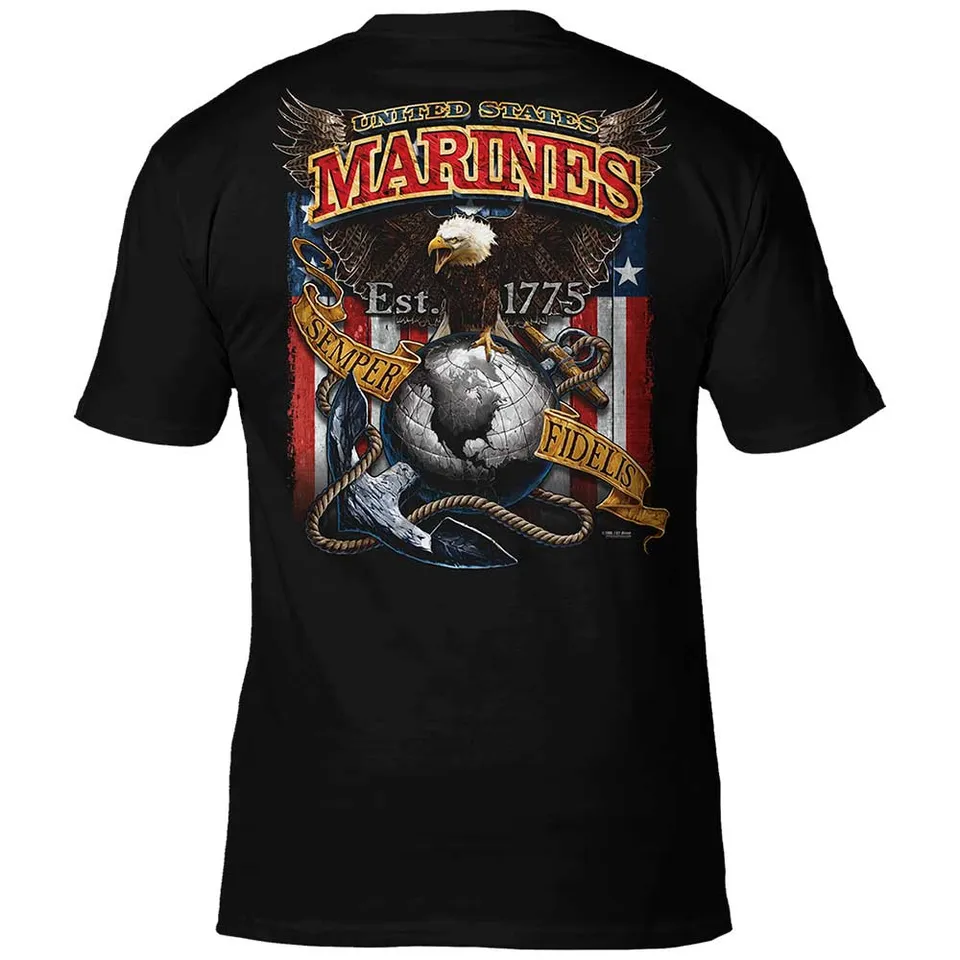 7.62 Design Fighting Eagle T-Shirt maglietta uomo nera cotone
