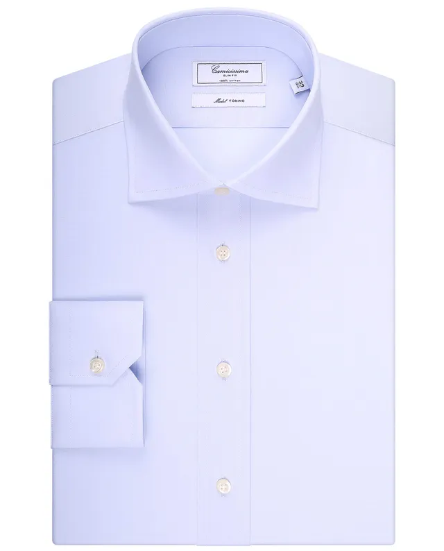 Camicissima Permanent Camicia Uomo Azzurra Slim Manica Lunga