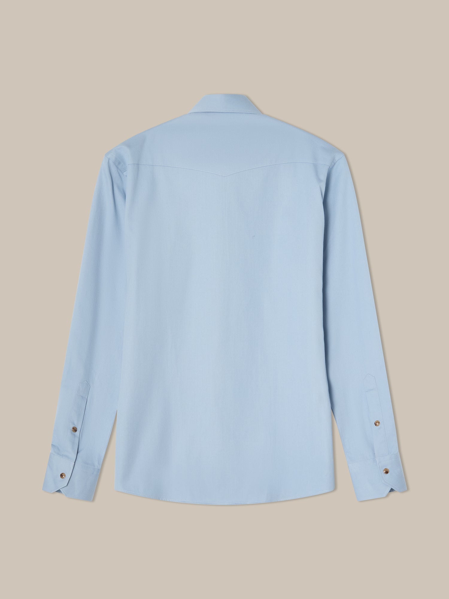 Robert Talbott McQueen camicia western cotone cashmere blu