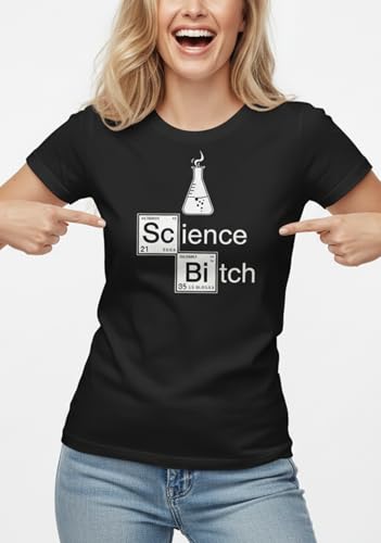 MAKAYA T-Shirt Donna Science Bitch maglietta nera L
