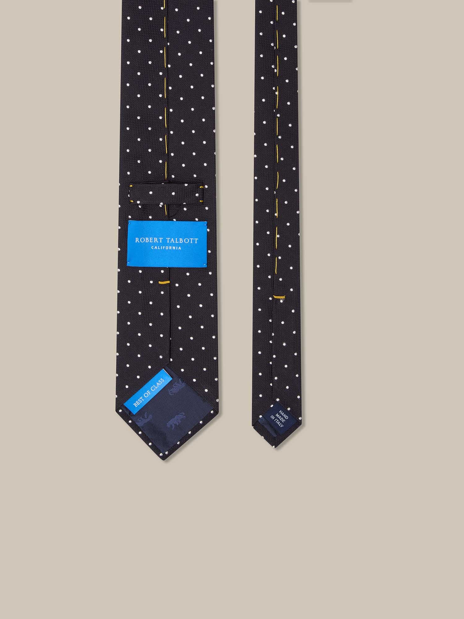 Robert Talbott Spot Jacquard cravatta seta blu navy REG