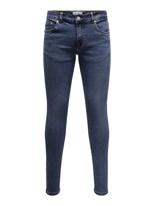 Only & Sons Onswarp Jeans Uomo Skinny Blu Denim 32W 32L