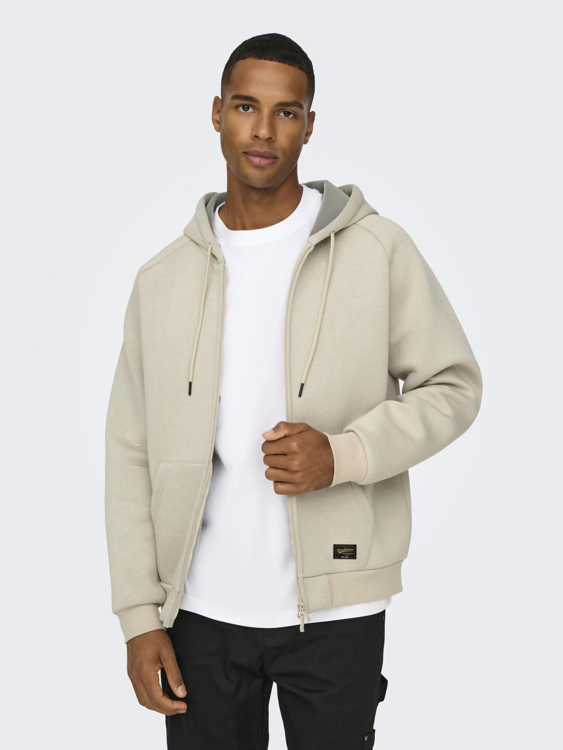 ONLY & SONS Onsbobbey Felpa Uomo con cappuccio e zip regular fit