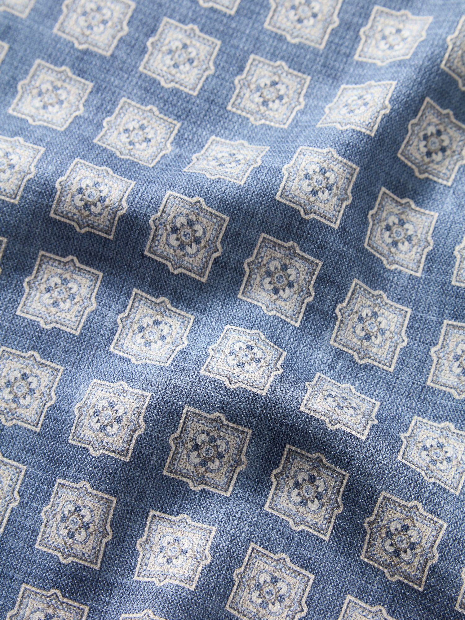 Robert Talbott Colton pochette seta reversibile blu OS