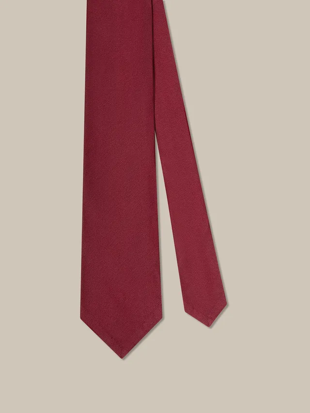 Robert Talbott Newman 7 Fold cravatta seta rossa tinta unita
