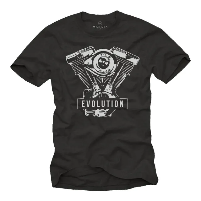 MAKAYA Evolution Moto T-Shirt Uomo XL Manica Corta Cotone