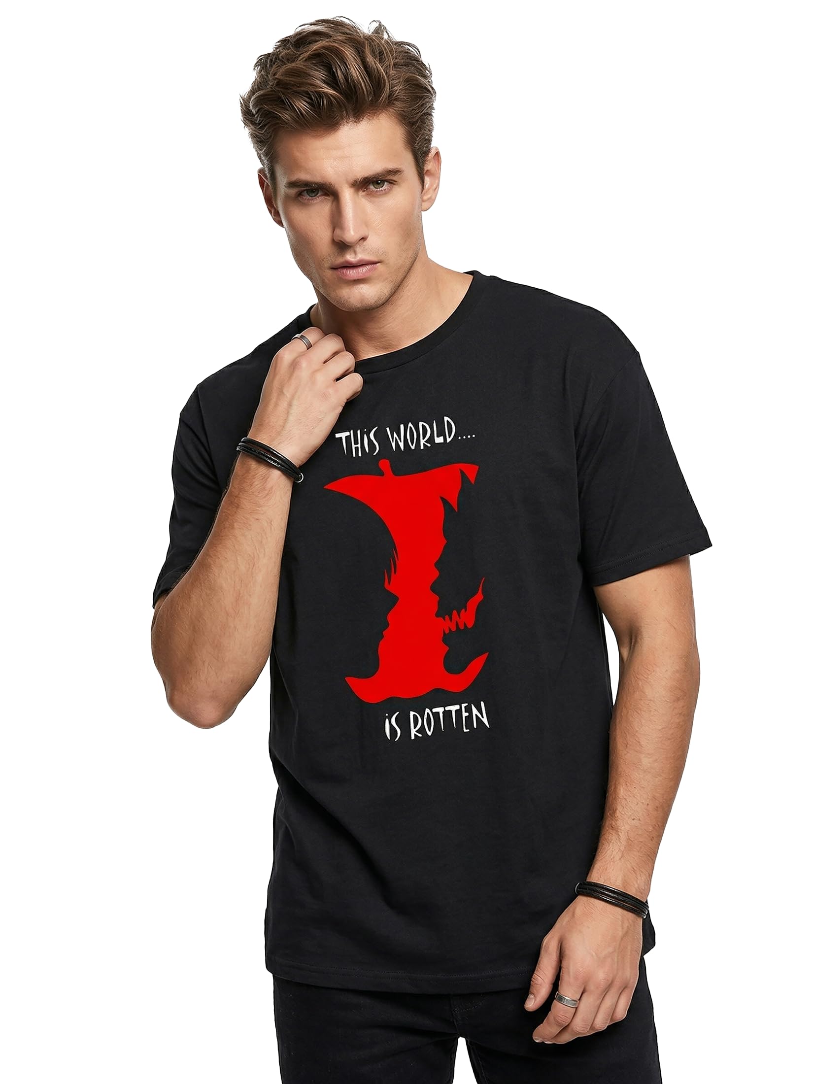 MAKAYA This World is Rotten T-shirt uomo L 100% cotone