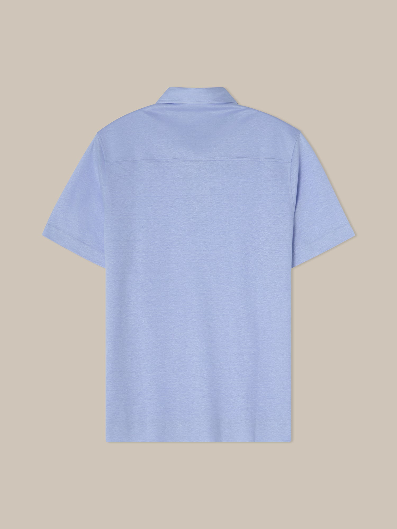 Robert Talbott Taylor Polo Lino Azzurro 100% Lino